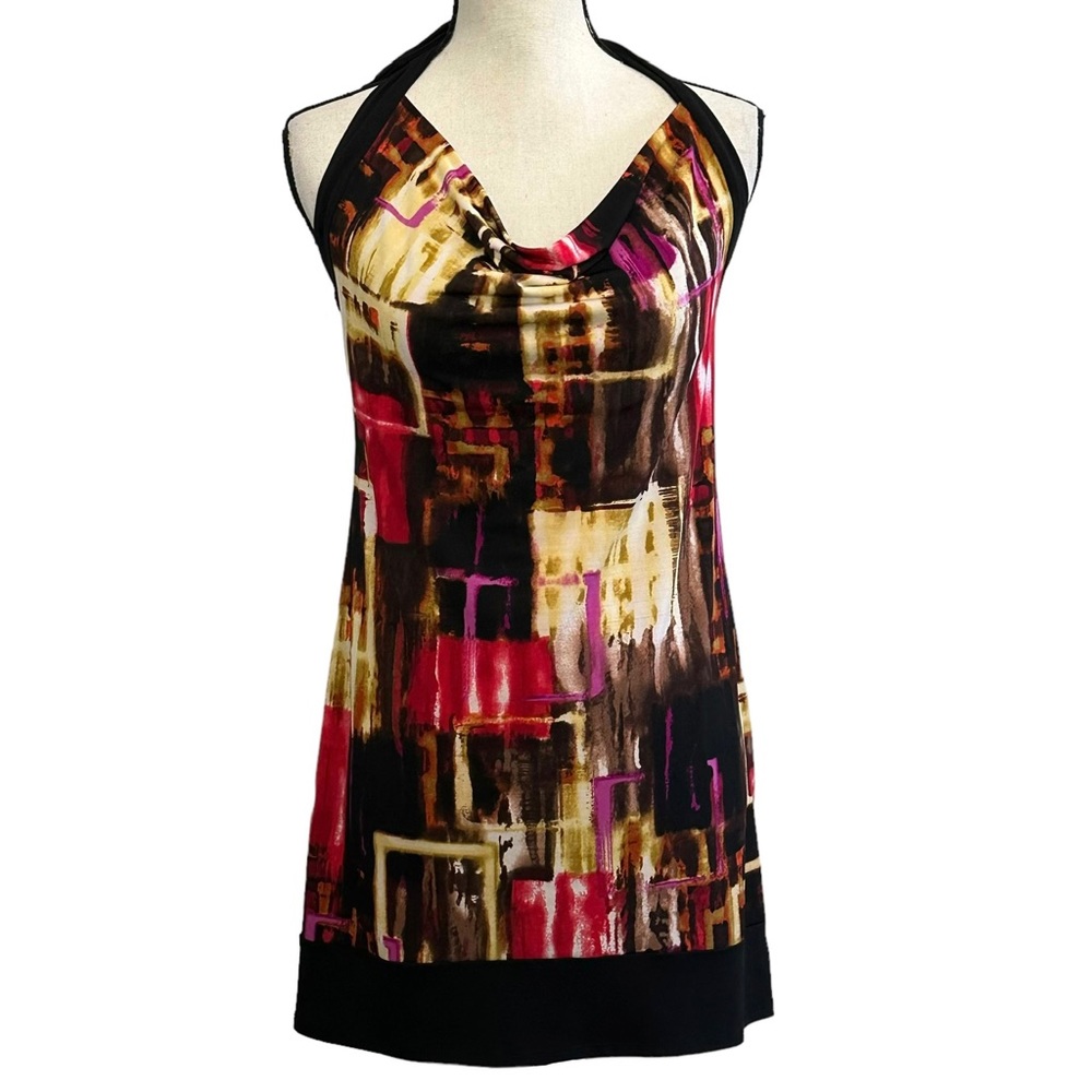 IZ Byer Mini Dress S Halter Jewel Neck